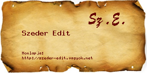 Szeder Edit névjegykártya
